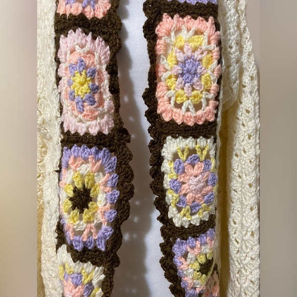 Granny Square Crochet Yarn Cardigan Jacket oversized hand knit - Picture 4 of 7